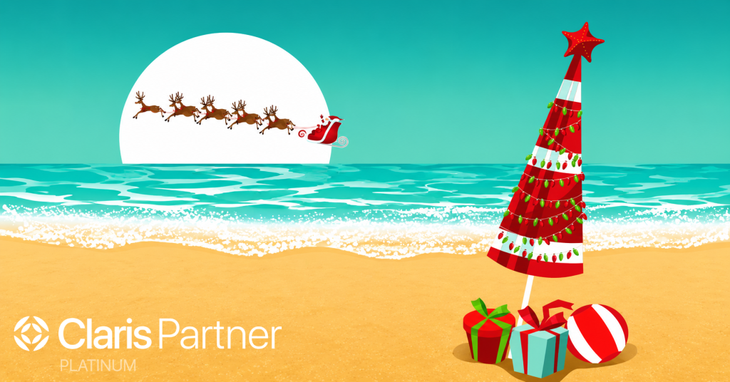 FileMaker 2026 new features highlighted as gifts under a Christmas tree
